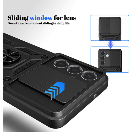 Funda Tough Armor con Anillo Giratorio Negra para Samsung Galaxy S26+ Plus 5G