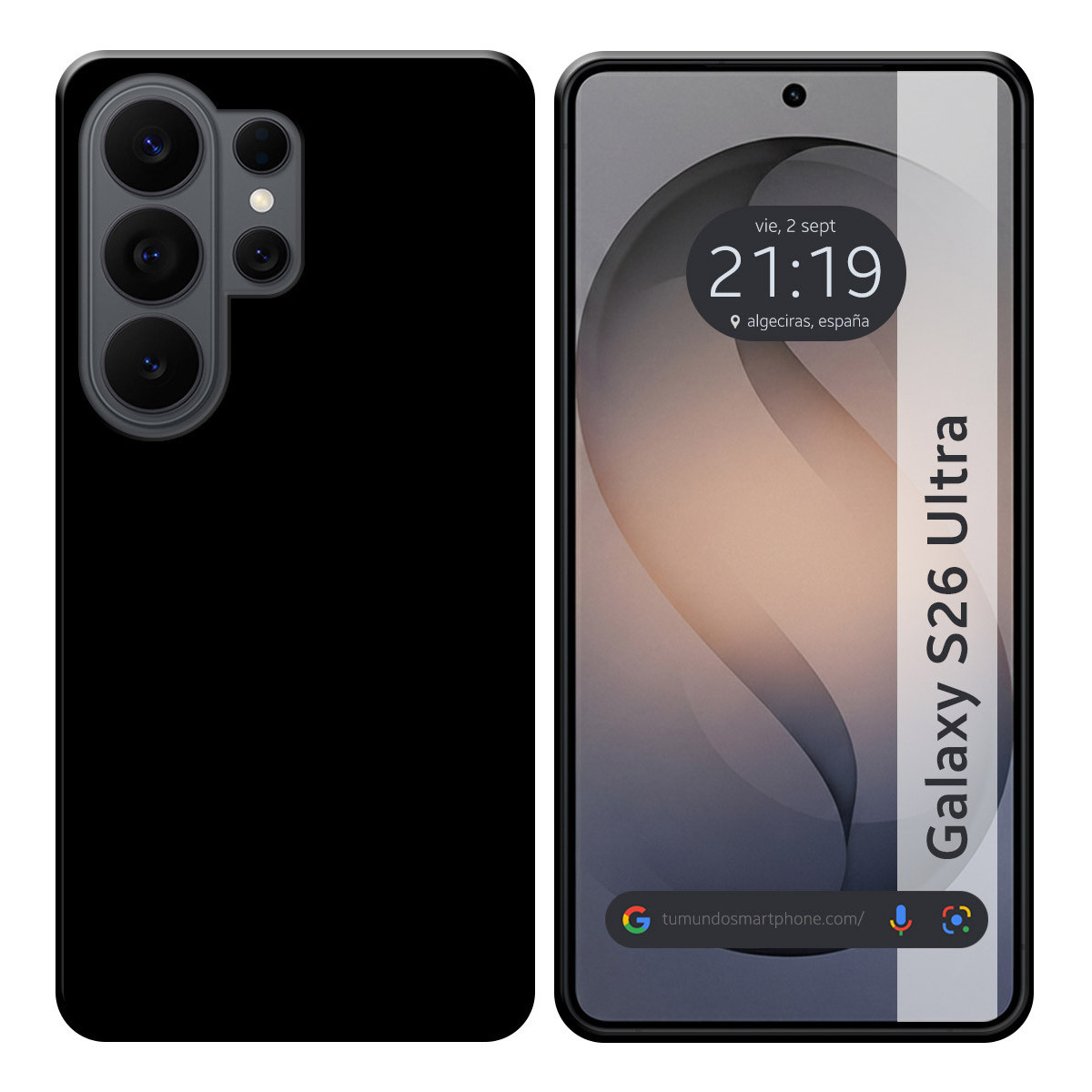 Funda Silicona Gel TPU Negra para Samsung...