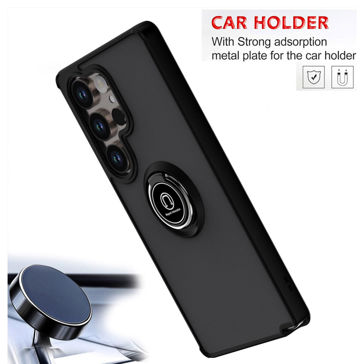 Funda Mate con Borde Negro y Anillo Giratorio...