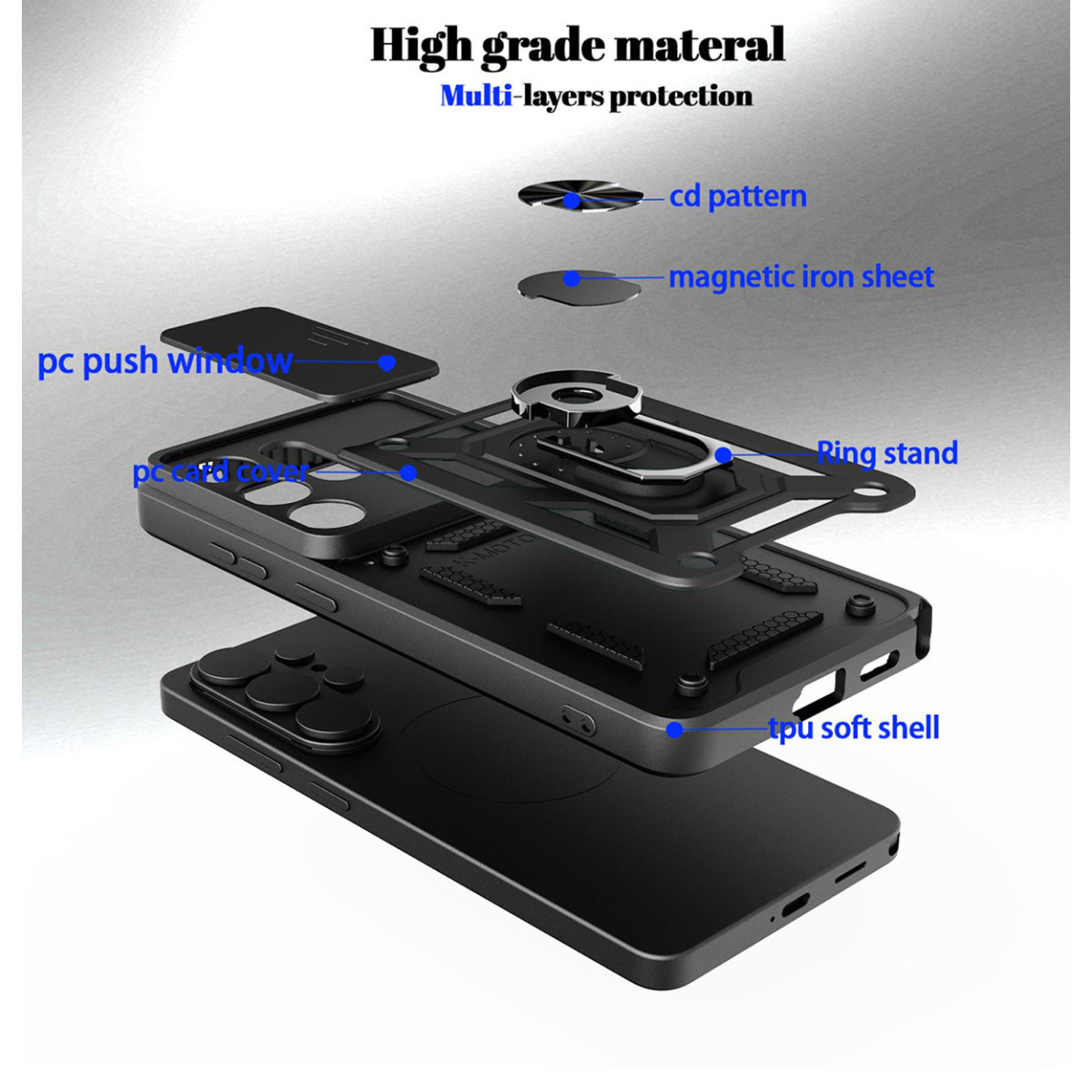 Funda Tough Armor con Anillo Giratorio Negra...