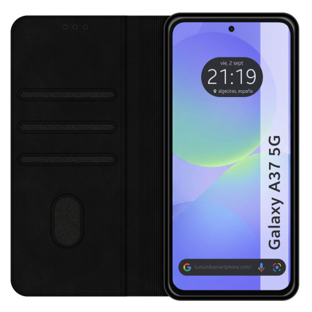 Funda Libro de Polipiel con tarjetero para Samsung Galaxy A37 5G color Negra