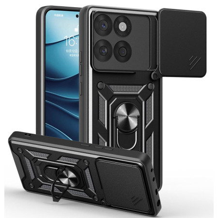 Funda Tough Armor con Anillo Giratorio Negra para Motorola Edge 60 / 60 Fusion 5G