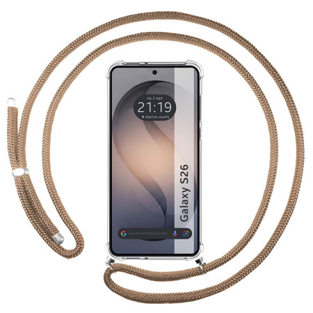 Funda Colgante Transparente para Samsung Galaxy S26 5G con Cordon Camel