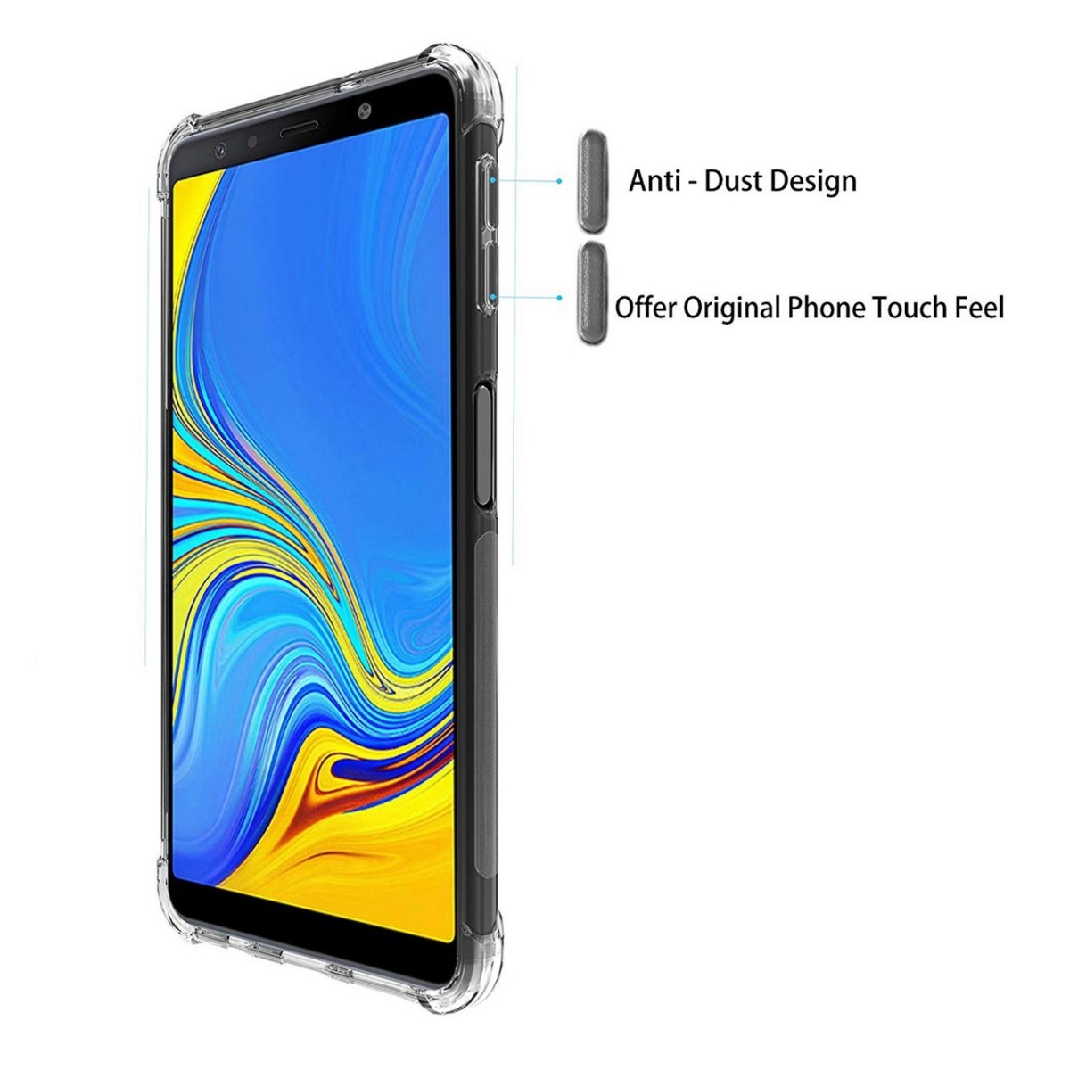 Funda Gel Tpu Anti-Shock Transparente para Samsung Galaxy A7 (2018)