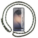 Funda Colgante Transparente para Samsung Galaxy S26+ Plus 5G con Cordon Verde / Dorado
