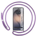 Funda Colgante Transparente para Samsung Galaxy S26+ Plus 5G con Cordon Morado