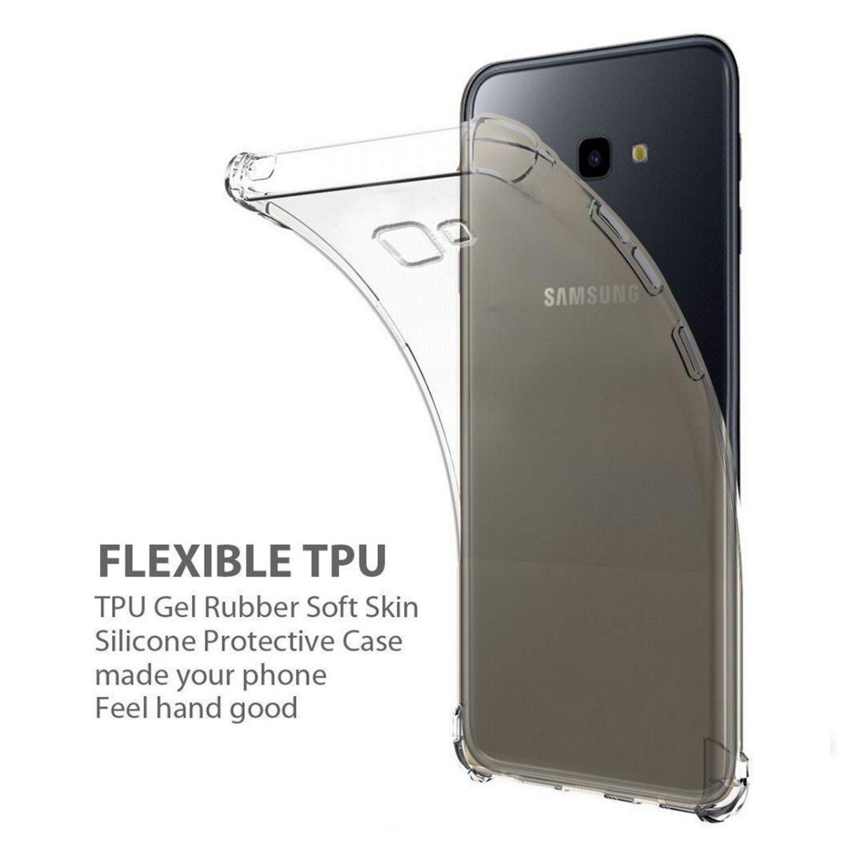 Funda Gel Tpu Anti-Shock Transparente para Samsung Galaxy J4+ Plus