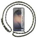 Funda Colgante Transparente para Samsung Galaxy S26 Ultra 5G con Cordon Verde / Dorado