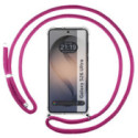 Funda Colgante Transparente para Samsung Galaxy S26 Ultra 5G con Cordon Rosa Fucsia