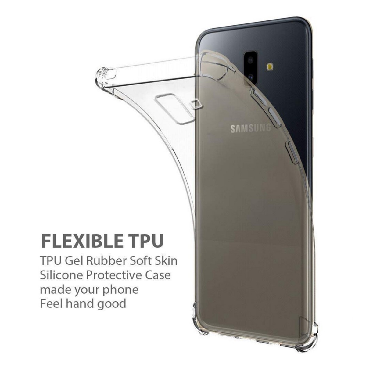 Funda Gel Tpu Anti-Shock Transparente para Samsung Galaxy J6+ Plus
