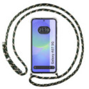 Funda Colgante Transparente para Samsung Galaxy A57 5G con Cordon Verde / Dorado