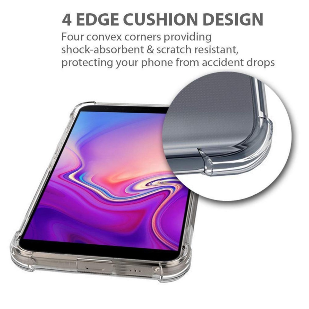 Funda Gel Tpu Anti-Shock Transparente para Samsung Galaxy J6+ Plus