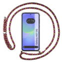 Funda Colgante Transparente para Samsung Galaxy A57 5G con Cordon Rosa / Dorado