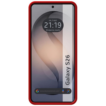 Funda Silicona Líquida Ultra Suave para Samsung Galaxy S26 5G color Roja
