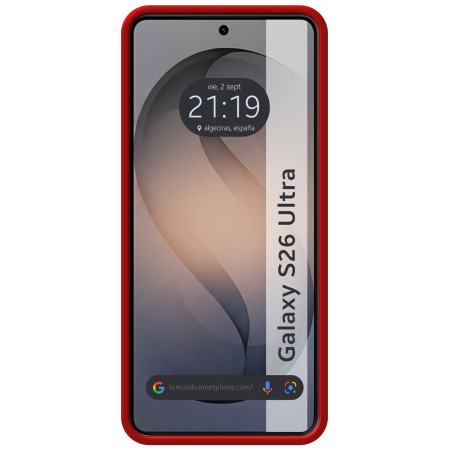 Funda Silicona Líquida Ultra Suave para Samsung Galaxy S26 Ultra 5G color Roja