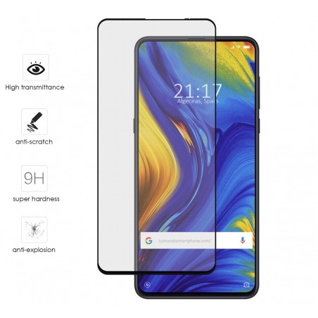 Protector Cristal Templado Frontal Completo Negro para Xiaomi Mi Mix 3 Vidrio