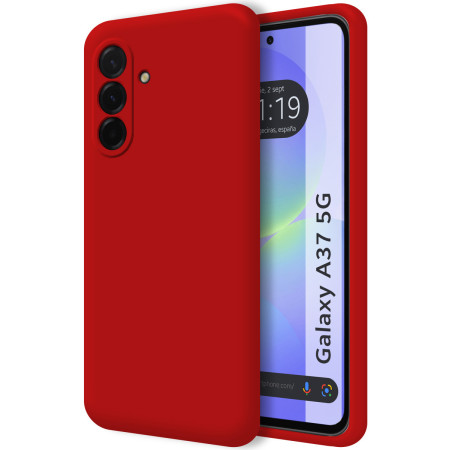 Funda Silicona Líquida Ultra Suave para Samsung Galaxy A37 5G color Roja