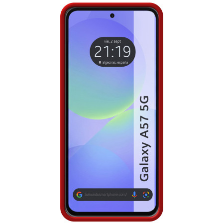 Funda Silicona Líquida Ultra Suave para Samsung Galaxy A57 5G color Roja