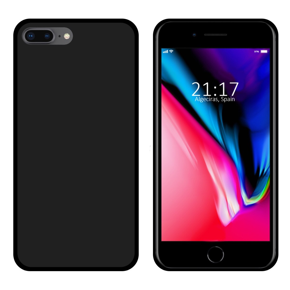 Funda Gel Tpu para Iphone 7 Plus / 8 Plus Color Negra