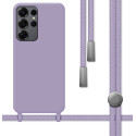 Funda Silicona Líquida con Cordón para Samsung Galaxy S26 Ultra 5G color Morada
