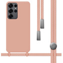 Funda Silicona Líquida con Cordón para Samsung Galaxy S26 Ultra 5G color Rosa