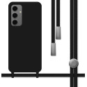 Funda Silicona Líquida con Cordón para Samsung Galaxy A57 5G color Negra