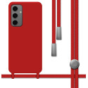 Funda Silicona Líquida con Cordón para Samsung Galaxy A57 5G color Roja