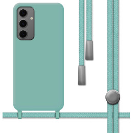 Funda Silicona Líquida con Cordón para Samsung Galaxy A57 5G color Verde