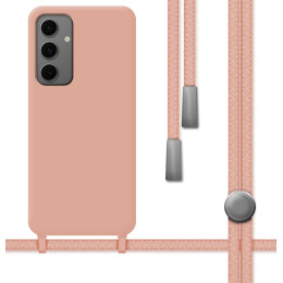 Funda Silicona Líquida con Cordón para Samsung Galaxy A57 5G color Rosa