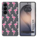 Funda Silicona Transparente para Samsung Galaxy S26 5G diseño Flamenco Dibujos