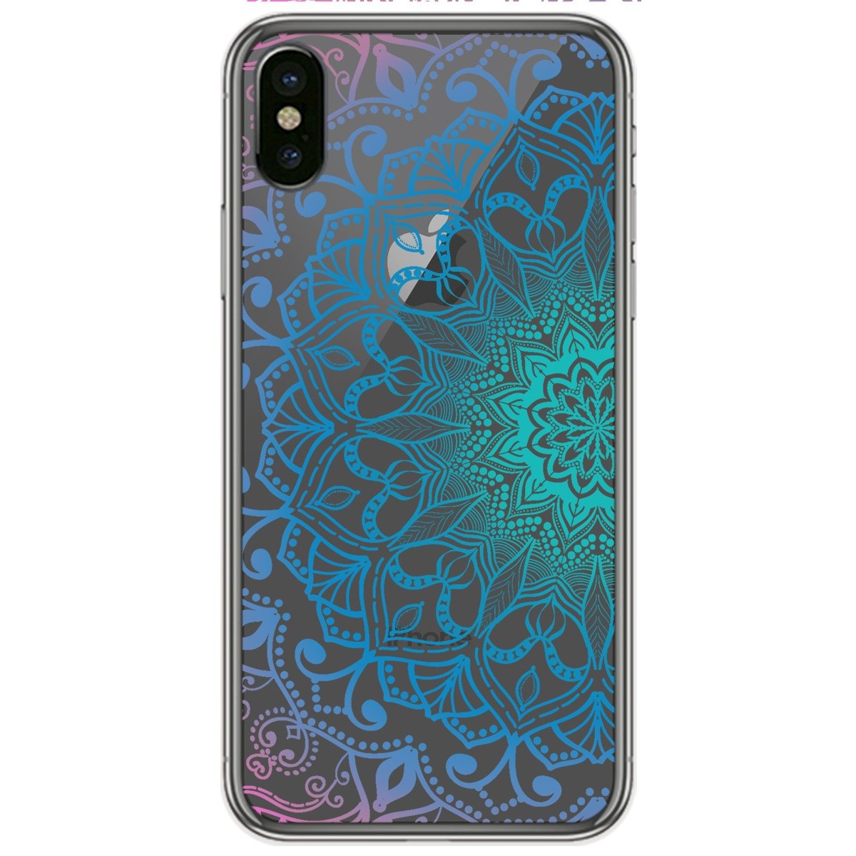 Funda Gel Transparente para IPHONE X Diseño Mandala Dibujos