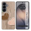Funda Silicona para Samsung Galaxy S26+ Plus 5G diseño Corazones Madera Dibujos