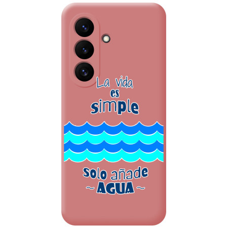 Funda Silicona Líquida Rosa para Samsung Galaxy S26+ Plus 5G diseño Agua Dibujos