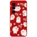 Funda Silicona Líquida Roja para Samsung Galaxy S26+ Plus 5G diseño Cerdos Dibujos
