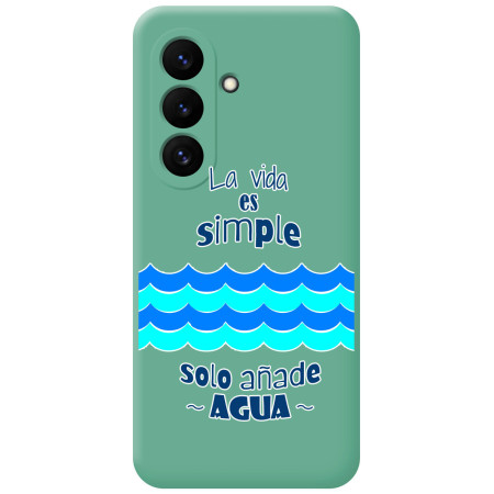 Funda Silicona Líquida Verde para Samsung Galaxy S26+ Plus 5G diseño Agua Dibujos