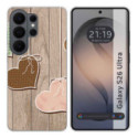 Funda Silicona para Samsung Galaxy S26 Ultra 5G diseño Corazones Madera Dibujos
