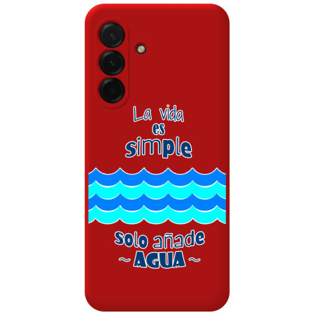 Funda Silicona Líquida Roja para Samsung Galaxy A37 5G diseño Agua Dibujos