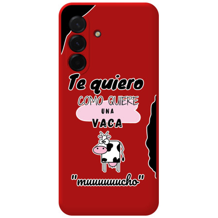 Funda Silicona Líquida Roja para Samsung Galaxy A37 5G diseño Vaca Dibujos