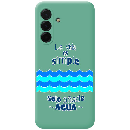 Funda Silicona Líquida Verde para Samsung Galaxy A37 5G diseño Agua Dibujos