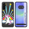 Funda Silicona Transparente para Samsung Galaxy A57 5G diseño Unicornio Dibujos
