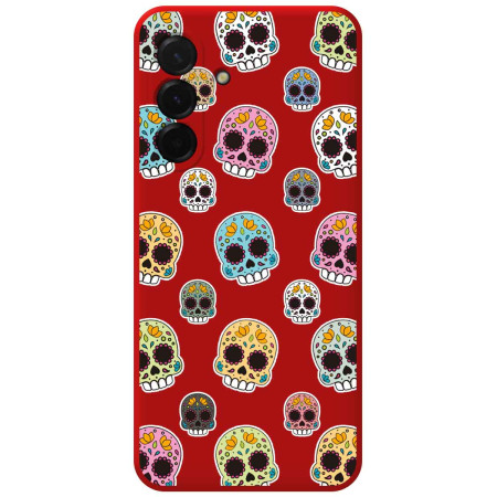 Funda Silicona Líquida Roja para Samsung Galaxy A57 5G diseño Catrina Dibujos