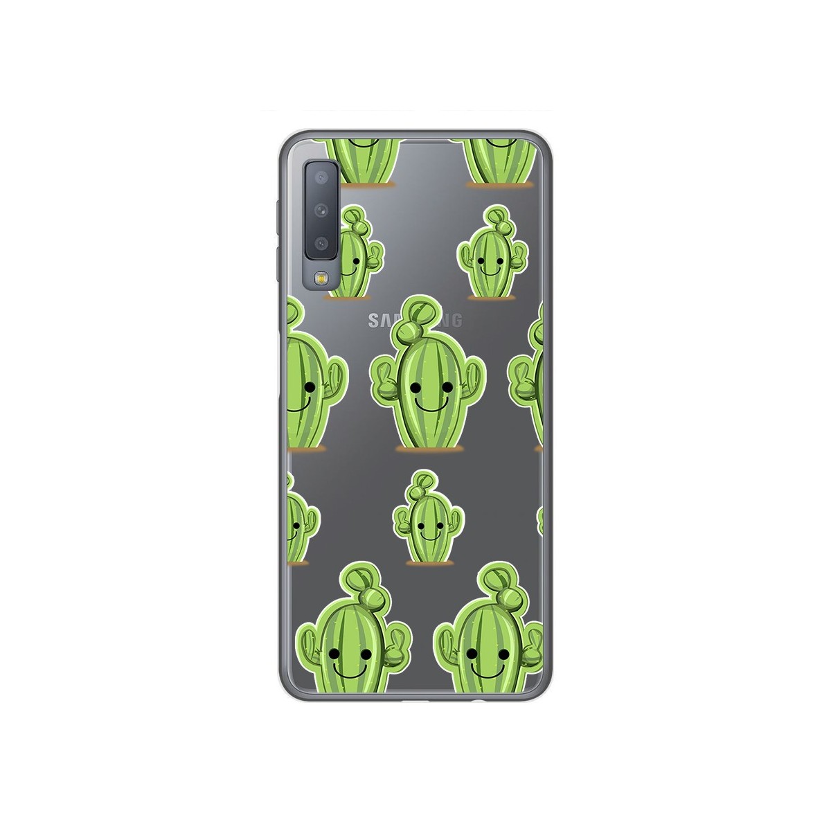Funda Gel Transparente para Samsung Galaxy A7 (2018) diseño Cactus Dibujos