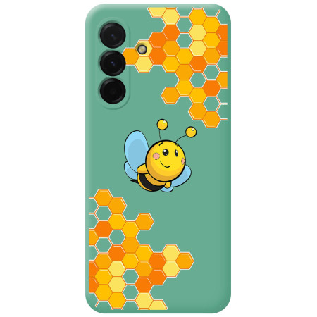Funda Silicona Líquida Verde para Samsung Galaxy A57 5G diseño Abeja Dibujos