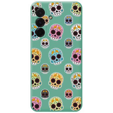 Funda Silicona Líquida Verde para Samsung Galaxy A57 5G diseño Catrina Dibujos