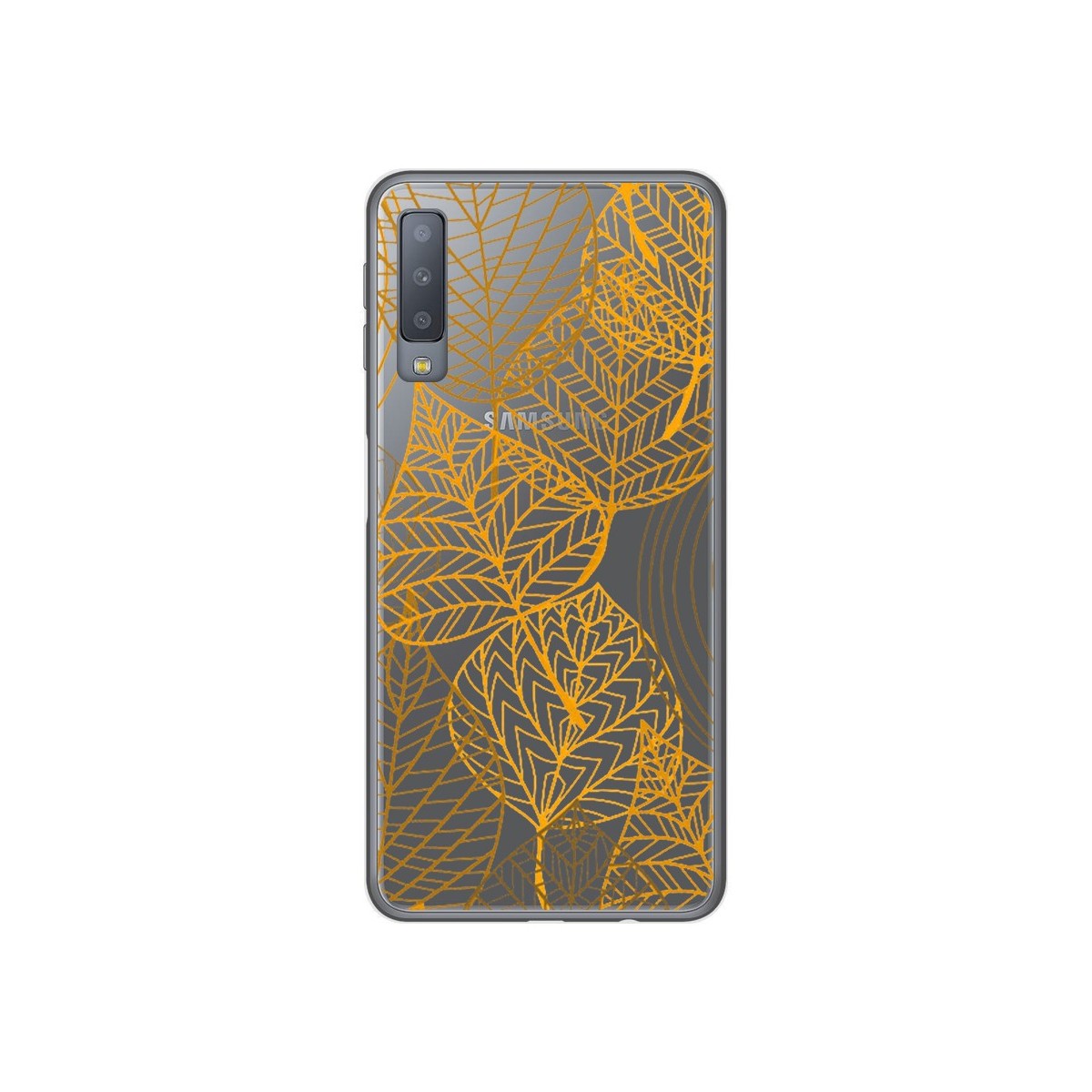 Funda Gel Transparente para Samsung Galaxy A7 (2018) diseño Hojas Dibujos