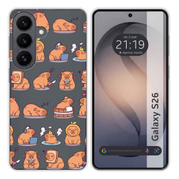 Funda Silicona Transparente para Samsung Galaxy S26+ Plus 5G diseño Capibara 01 Dibujos