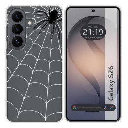 Funda Silicona Transparente para Samsung Galaxy S26+ Plus 5G diseño Araña Dibujos