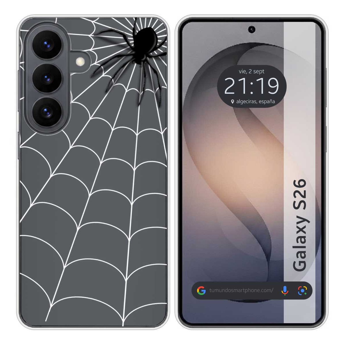 Funda Silicona Transparente para Samsung Galaxy S26+ Plus 5G diseño Araña Dibujos