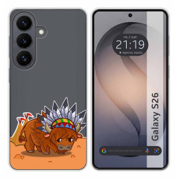 Funda Silicona Transparente para Samsung Galaxy S26+ Plus 5G diseño Bufalo Dibujos