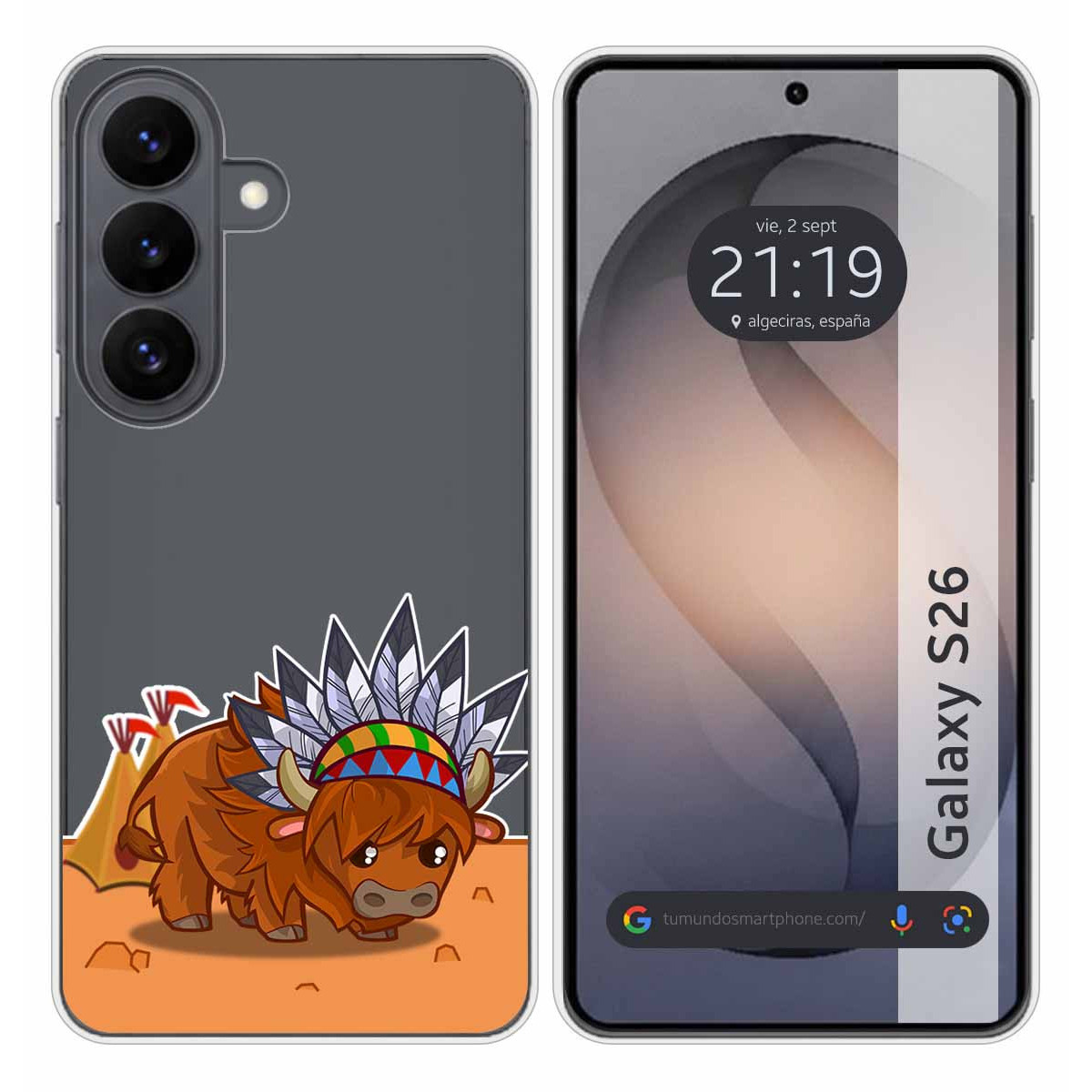 Funda Silicona Transparente para Samsung Galaxy S26+ Plus 5G diseño Bufalo Dibujos